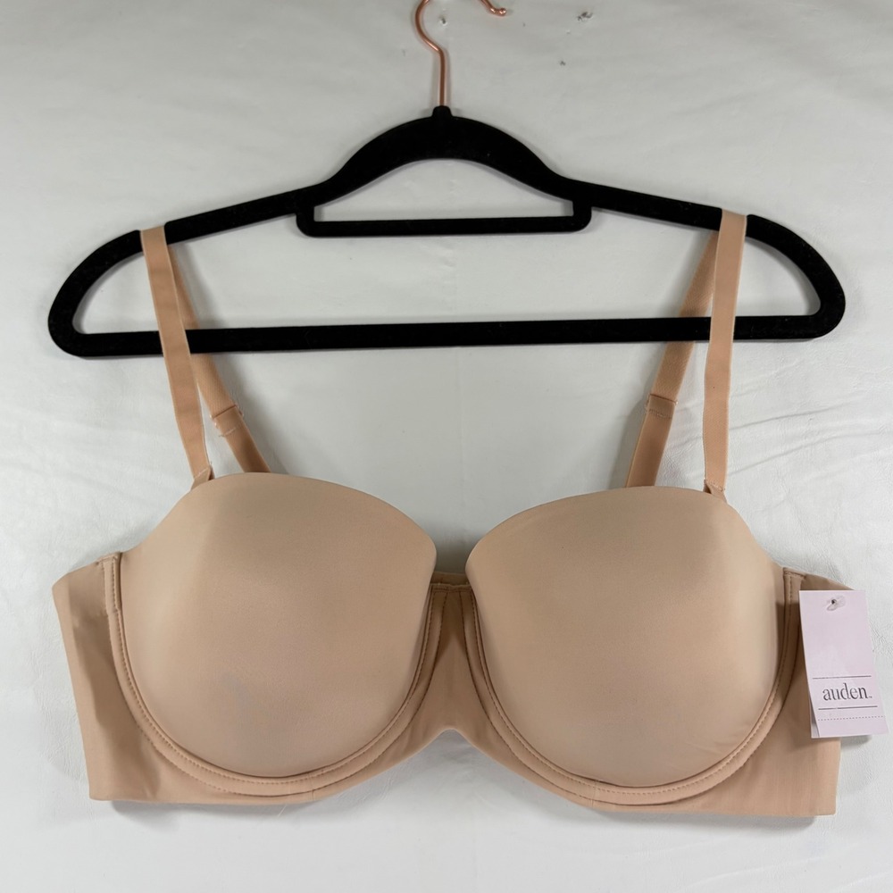 Auden Lightly Lined Strapless Underwire Bra Beige 38C New with tags
